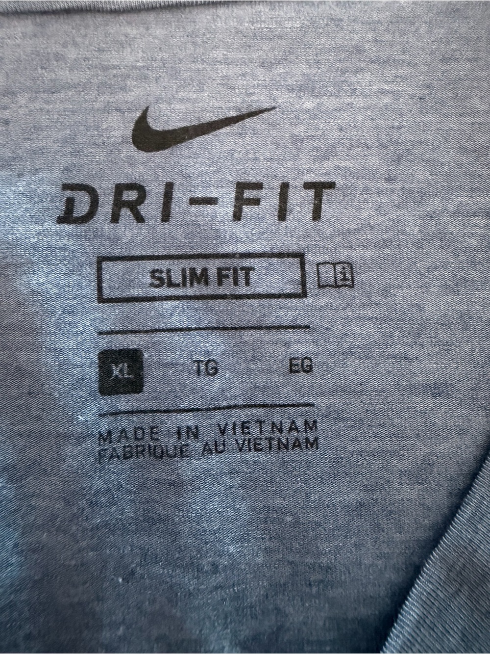 Nike Heather Slate Crew Neck Tee - Blue Gray